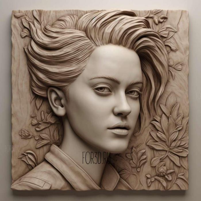 Kristen Stewart 3 stl model for CNC